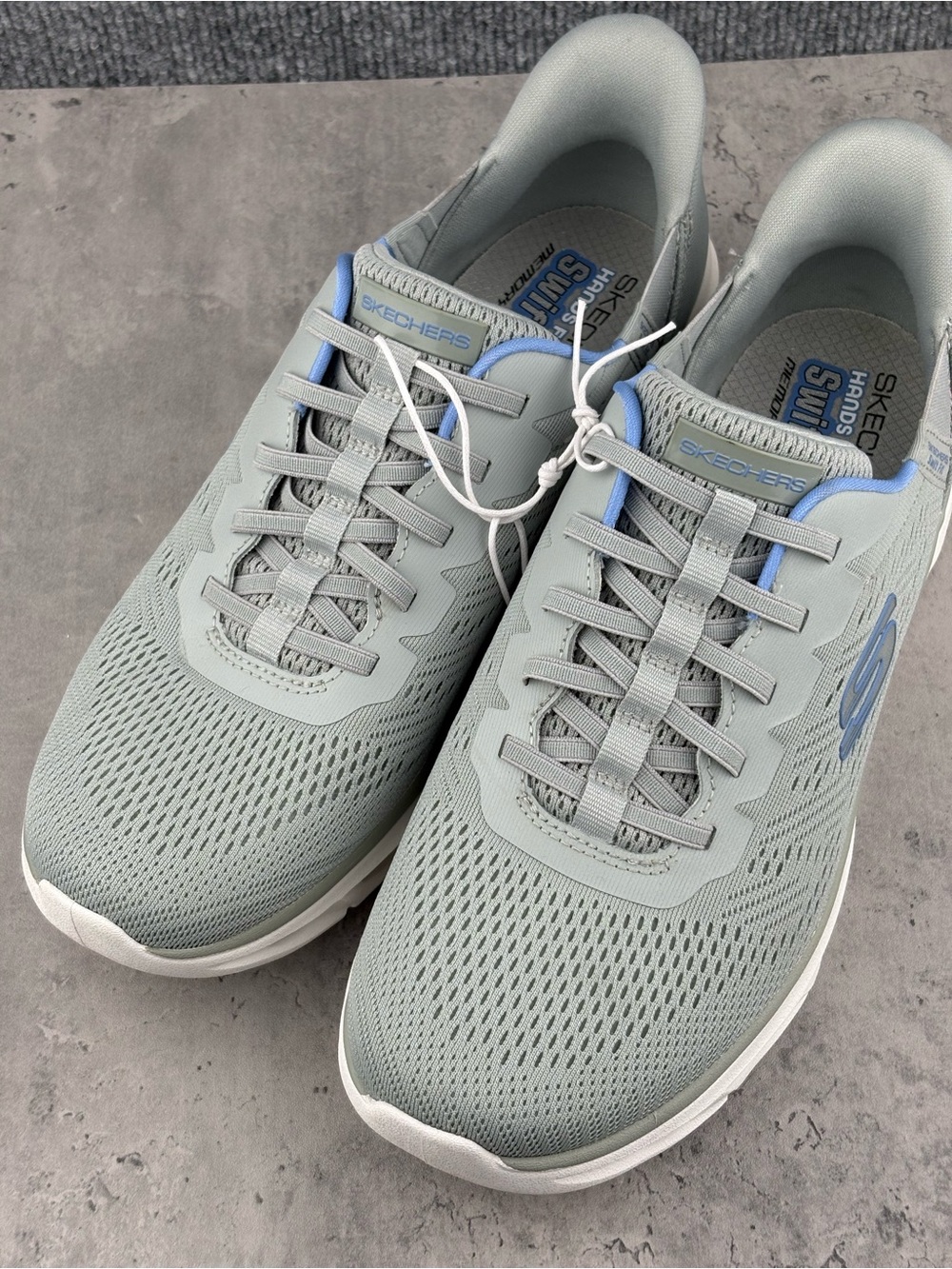 Skechers Women's Slip On Hands Free Swift Fit Shoes Size 10 Gray Comfort New - Picture 3 of 7